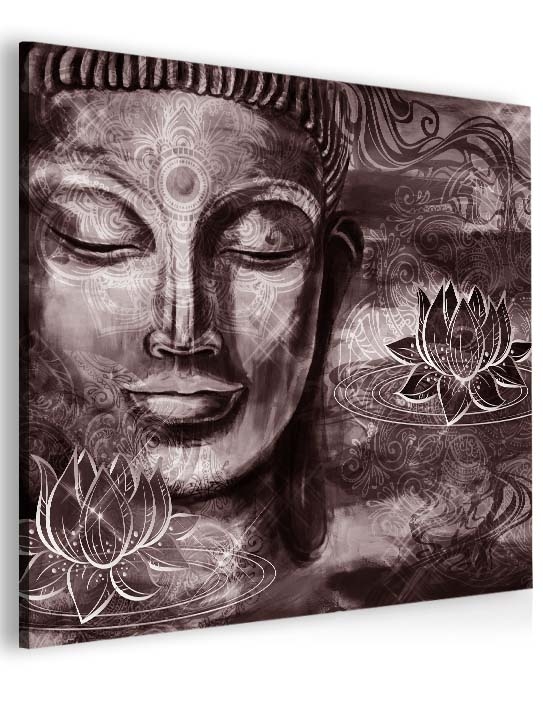 Abstraktn obraz ervenohnd Buddha 60x60  cm