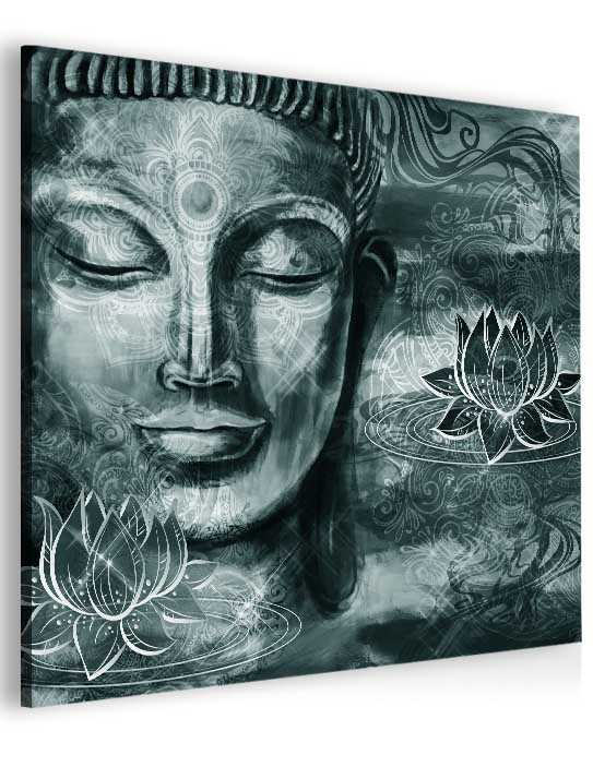 Abstraktn obraz ed Buddha 100x100  cm