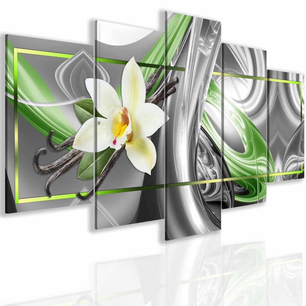 Obraz Abstraktn vanilka ed-zelen 150x75  cm, 5 dl