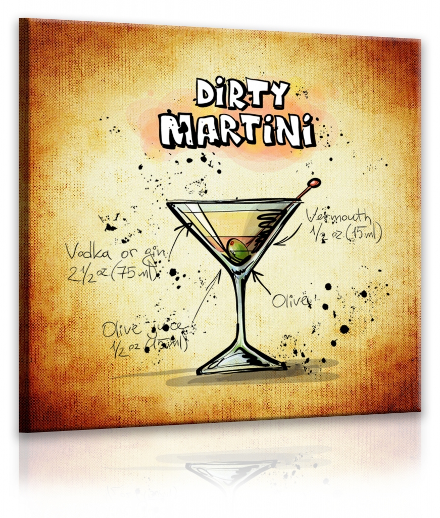 Obraz cedule Dirty Martini 40x40  cm