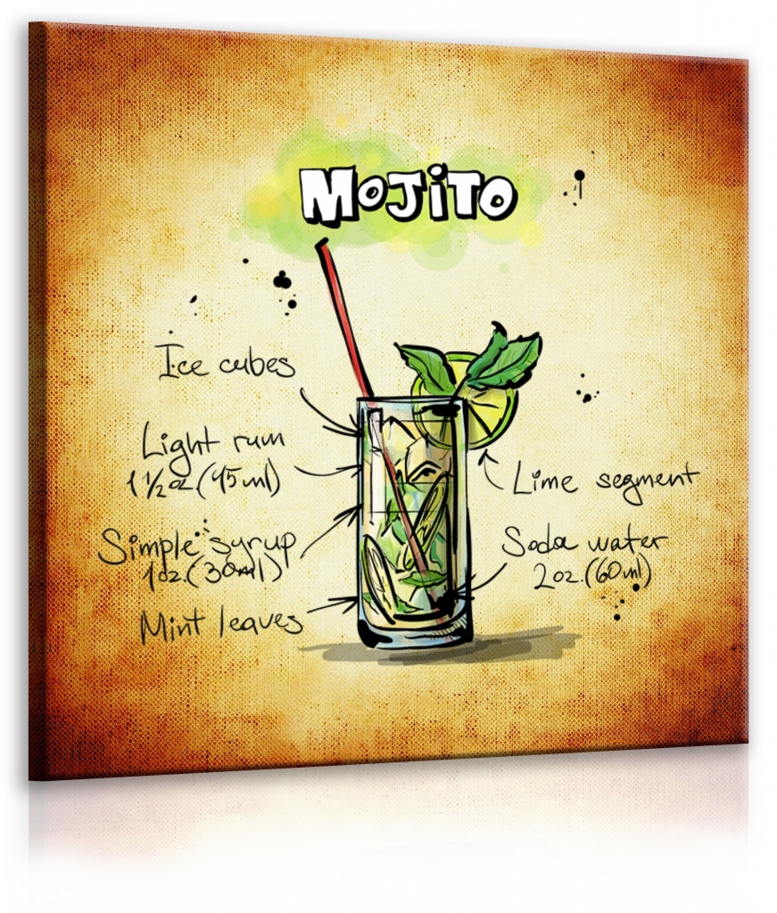 Obraz cedule Mojito 30x30  cm