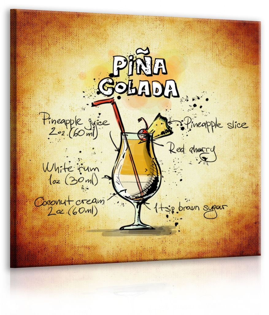 Obraz cedule Pina Colada 30x30  cm