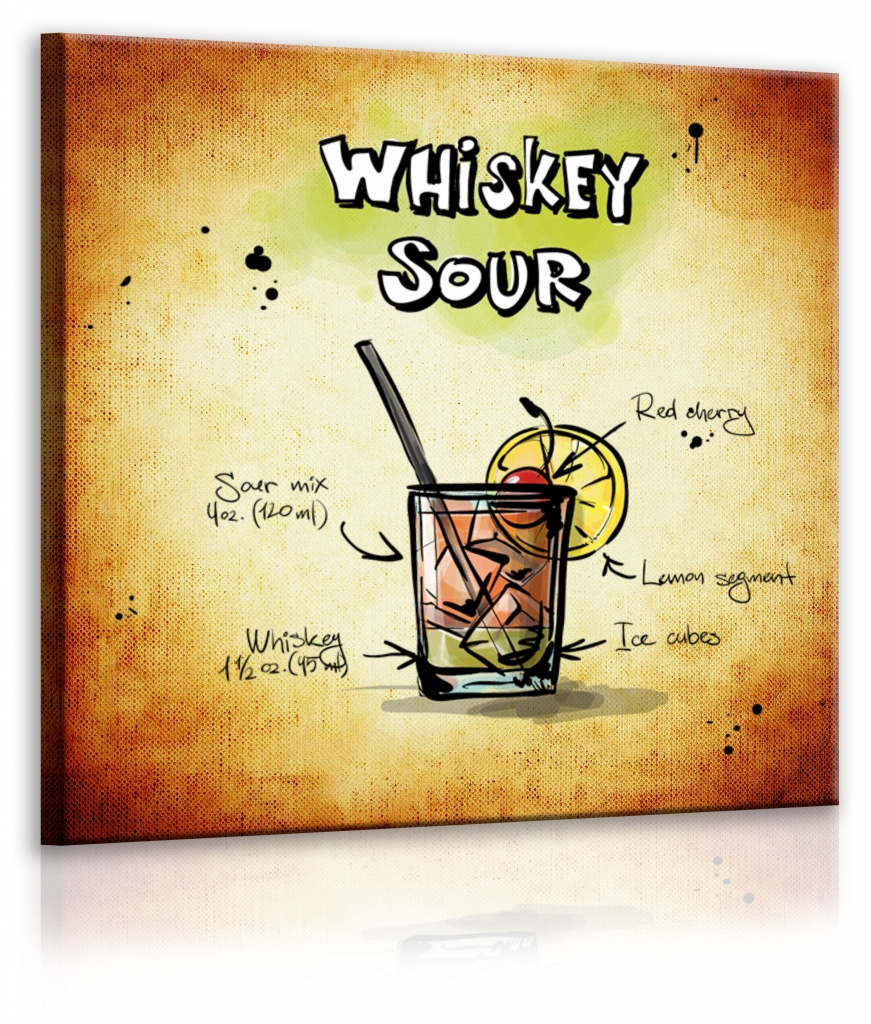 Obraz cedule Whiskey Sour 30x30  cm