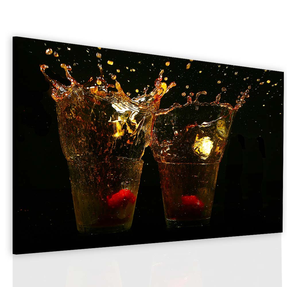 Obraz drink s jahodou 100x70  cm