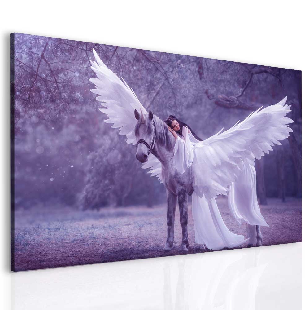 Obraz Fantasy Pegas a lska fialov 80x60  cm