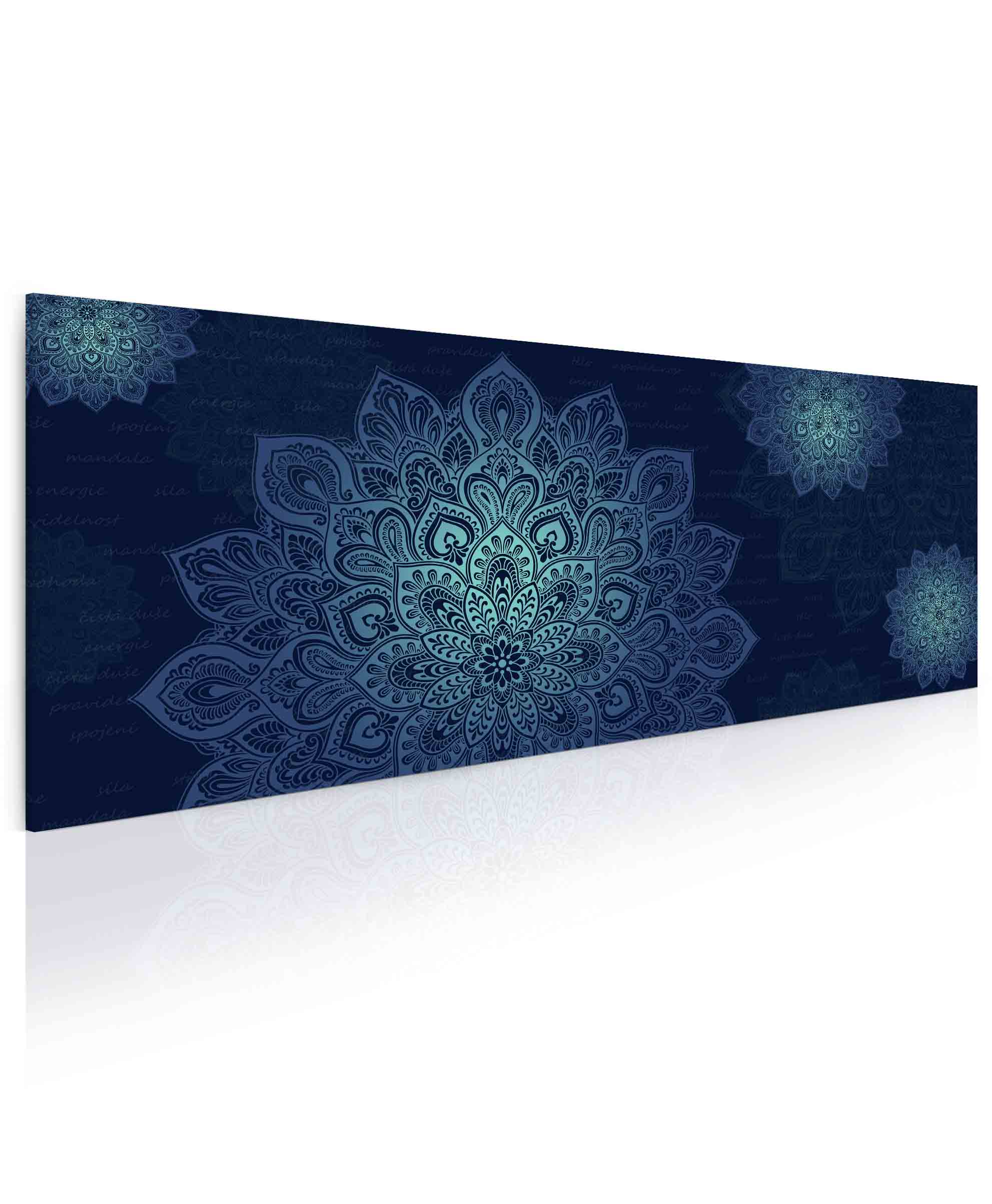 Obraz Mandala modr 100x40  cm