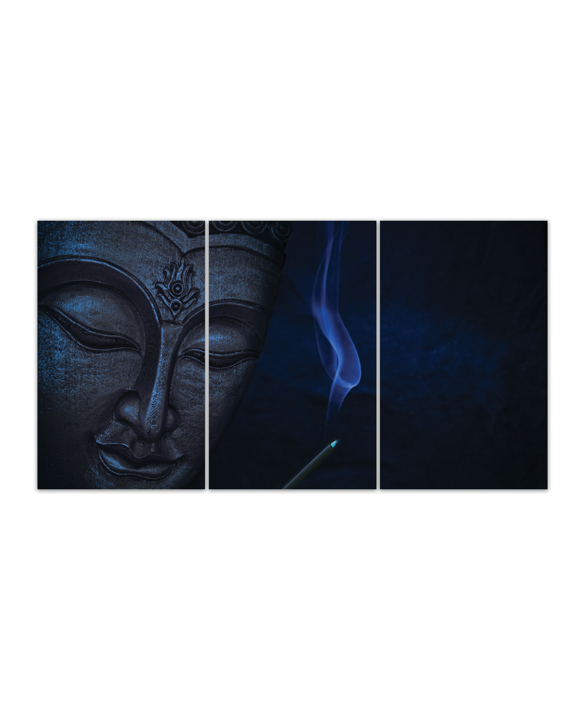 Obraz meditujc Buddha - modr 120x80  cm, 3 dly