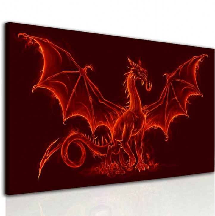 Obraz ohniv drak 80x50  cm