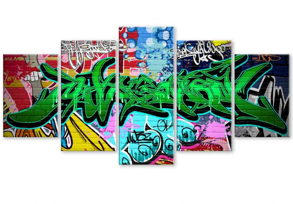 Ptidln obraz graffiti greenery 150x75  cm, 5 dl