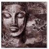 Abstraktn obraz ervenohnd Buddha 120x120  cm