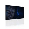 Obraz meditujc Buddha - modr 25x100  cm, 4 dly